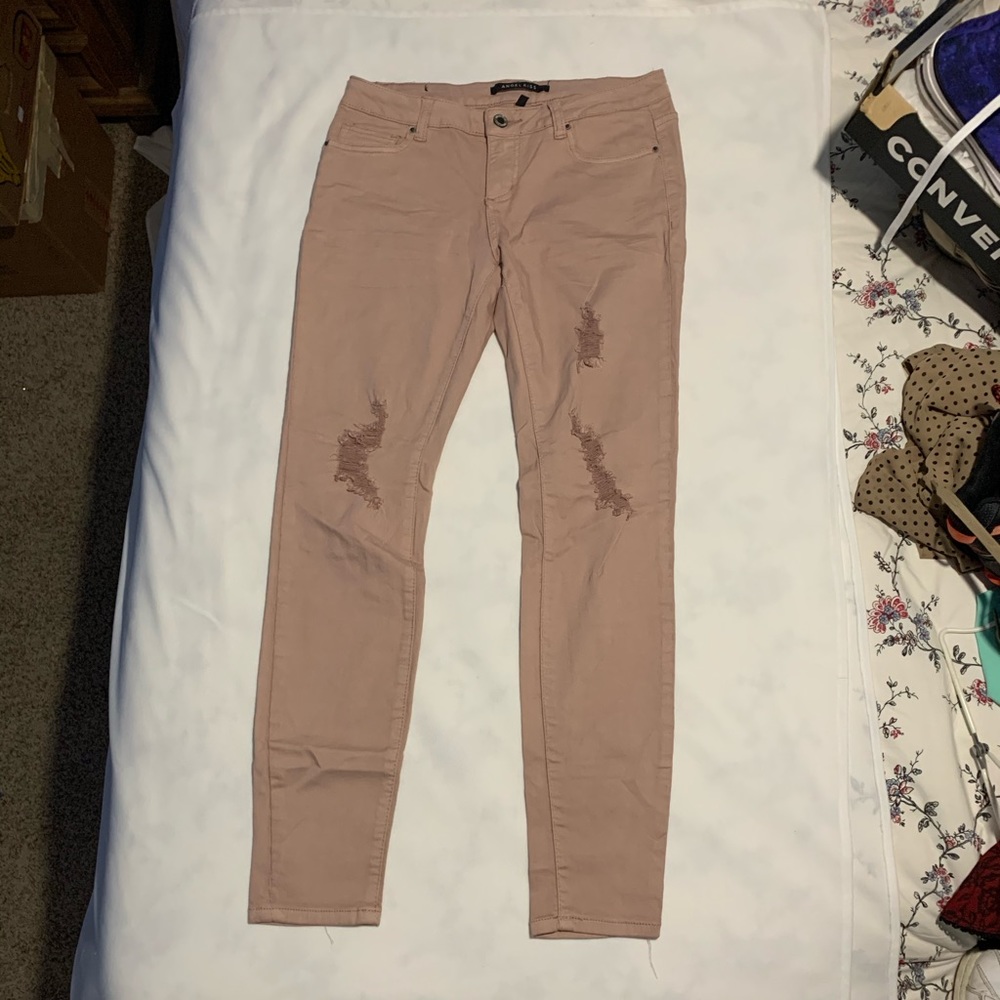 Blush Distresse Skinny Jeans Size 5 by angel kiss